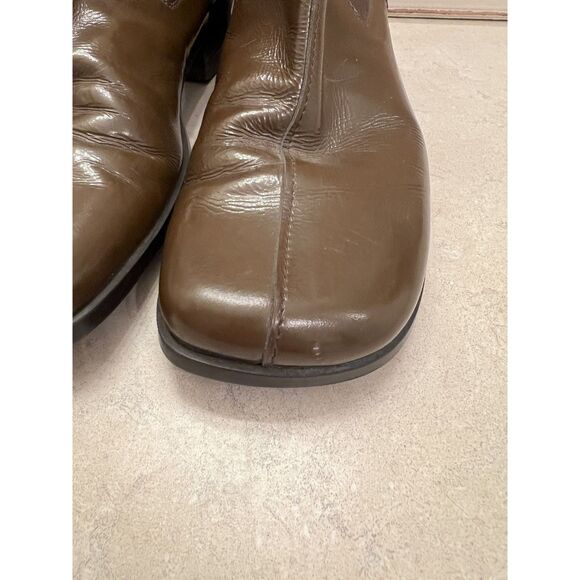 MIU MIU by Prada - Brown Patent Chelsea Leather Boots, Size 7 main image 7